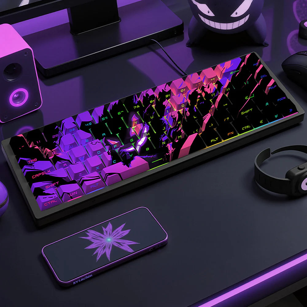 Gengar PBT Cherry Profile Side-Engraved Shine-Through Keycaps Set