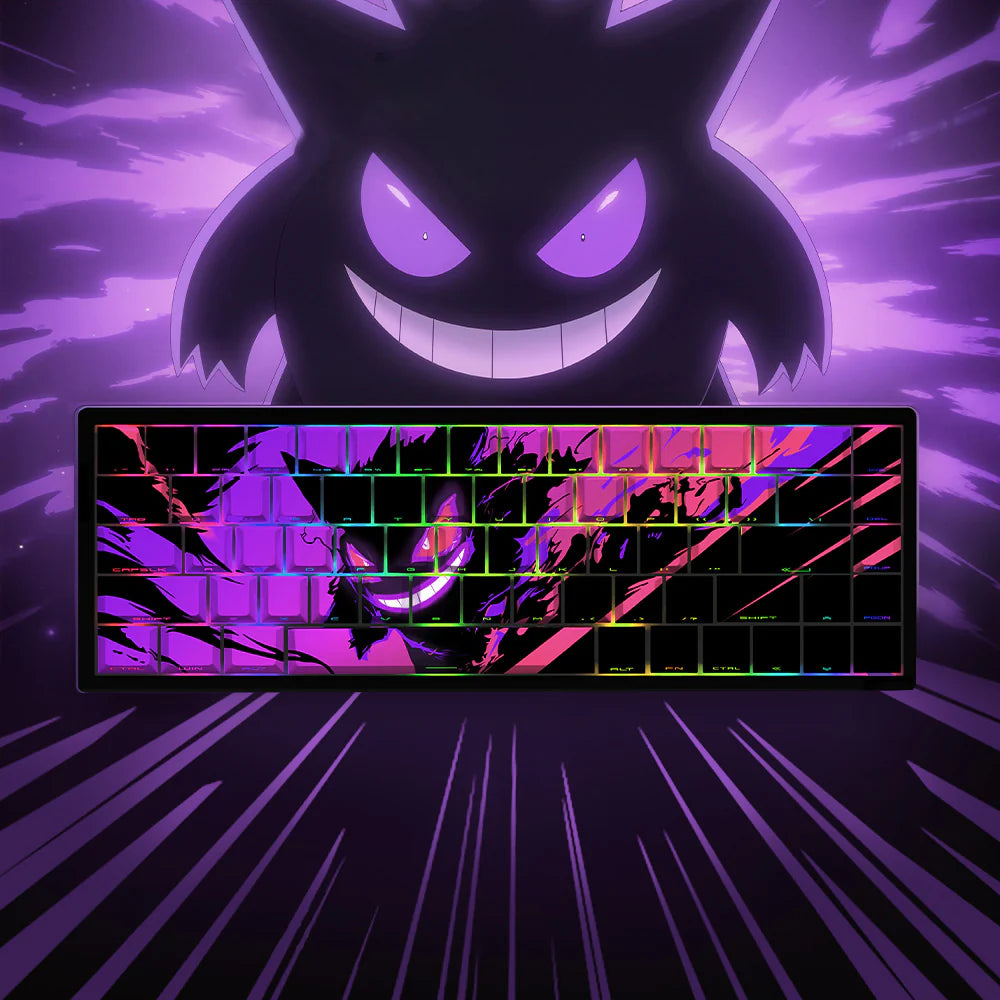 Gengar PBT Cherry Profile Side-Engraved Shine-Through Keycaps Set