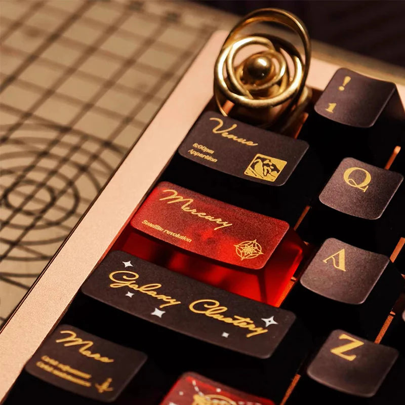 Solar System Cherry Profile PBT + PC Red Shine-Through Keycaps