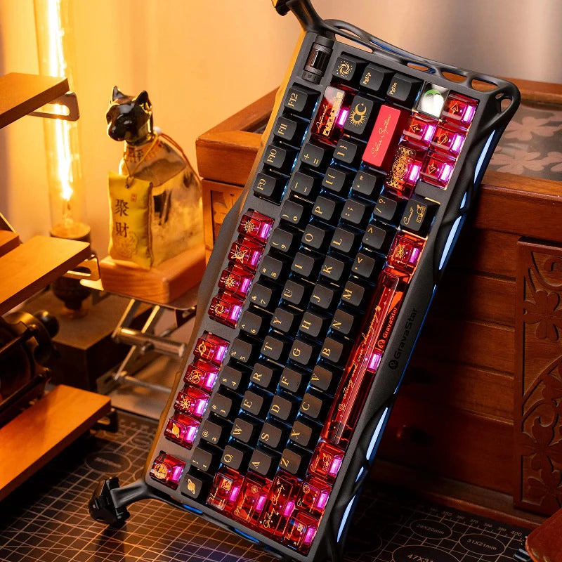 Solar System Cherry Profile PBT + PC Red Shine-Through Keycaps